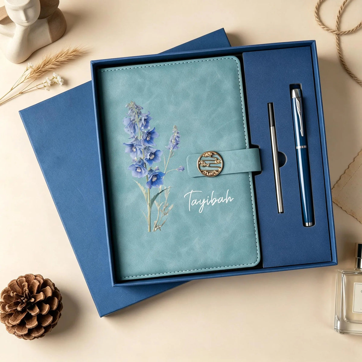 Personalized Name Leather Journal Set