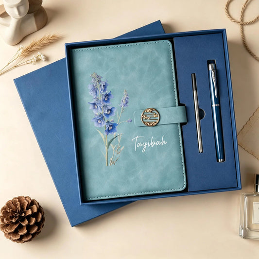 Personalized Name Leather Journal Set